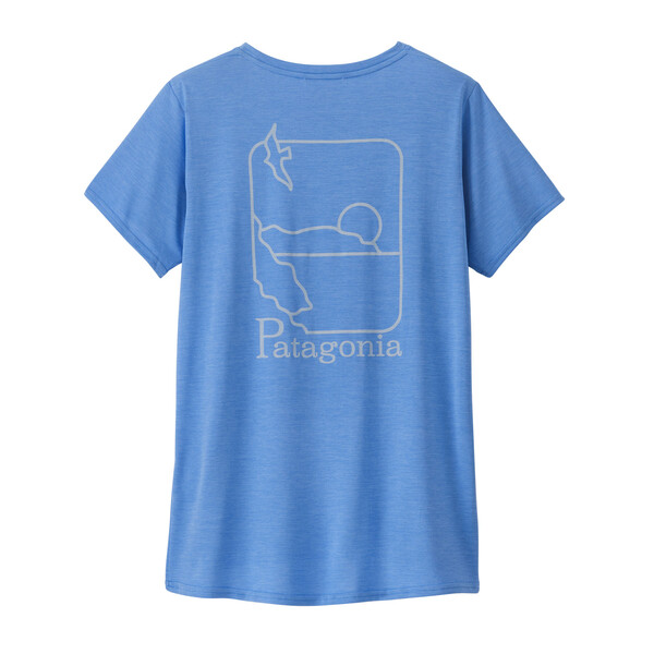 Patagonia W's Cap Cool Daily Graphic Shirt - Waters, Swelldrifter: Abundant Blue X-Dye, M