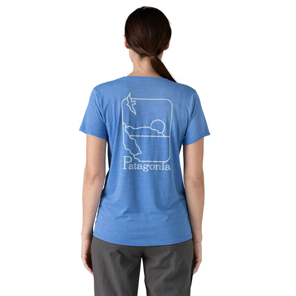 Patagonia W's Cap Cool Daily Graphic Shirt - Waters, Swelldrifter: Abundant Blue X-Dye, M
