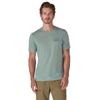Patagonia M's Cap Cool Merino Blend Graphic Shirt, Fitz Roy Strata: Thermal Blue, S