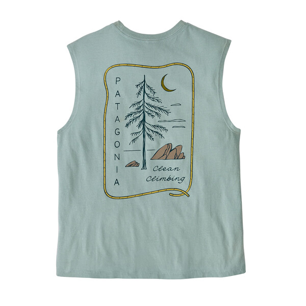 Patagonia W's Clean Climb Roots Boxy Organic Tank, Thermal Blue