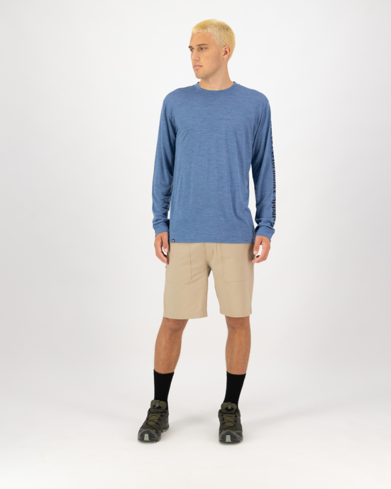 Mons Royale Zephyr Merino Tencel™ Long Sleeve, Steel Blue, Grösse L