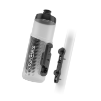 Fidlock TWIST Trinkflasche 600 ml, Set (mit Bottle Connector und Bike Base). Transparent White.