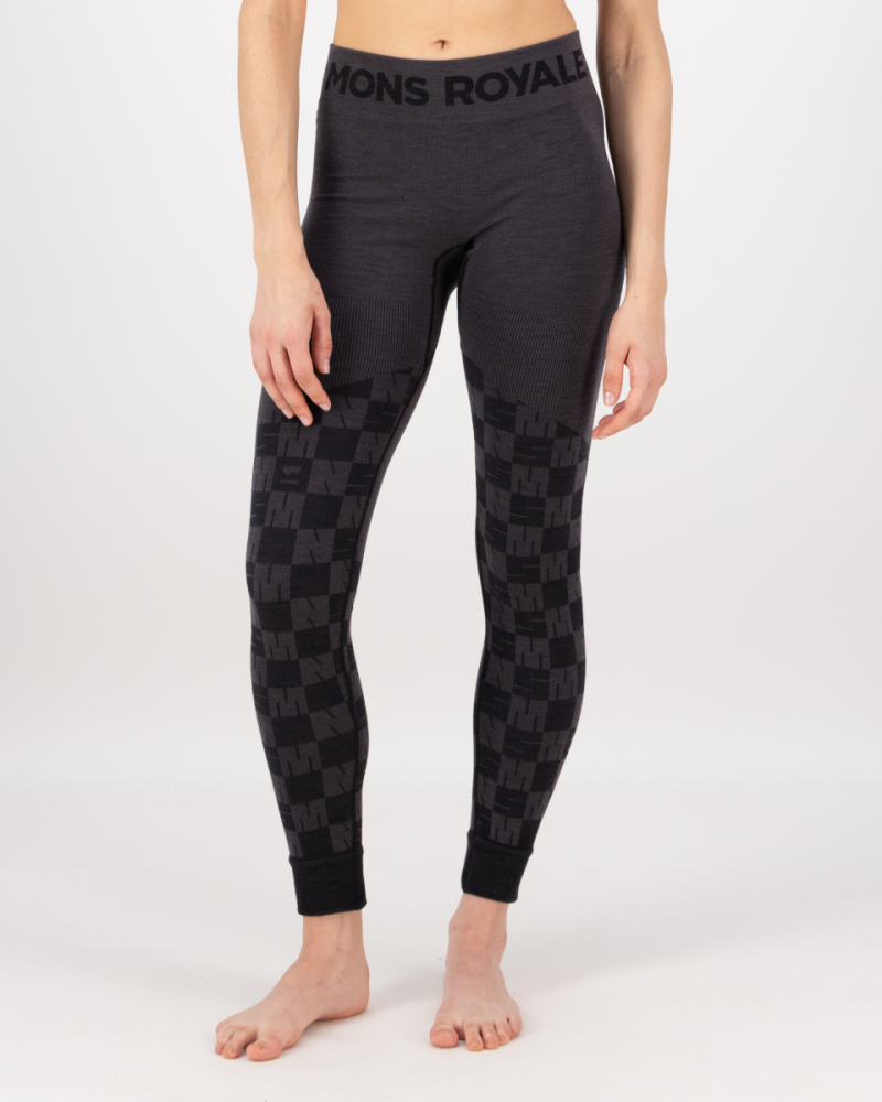 Mons Royale Ascender Merino Seamless Legging, Forged Iron / Black, Grösse S