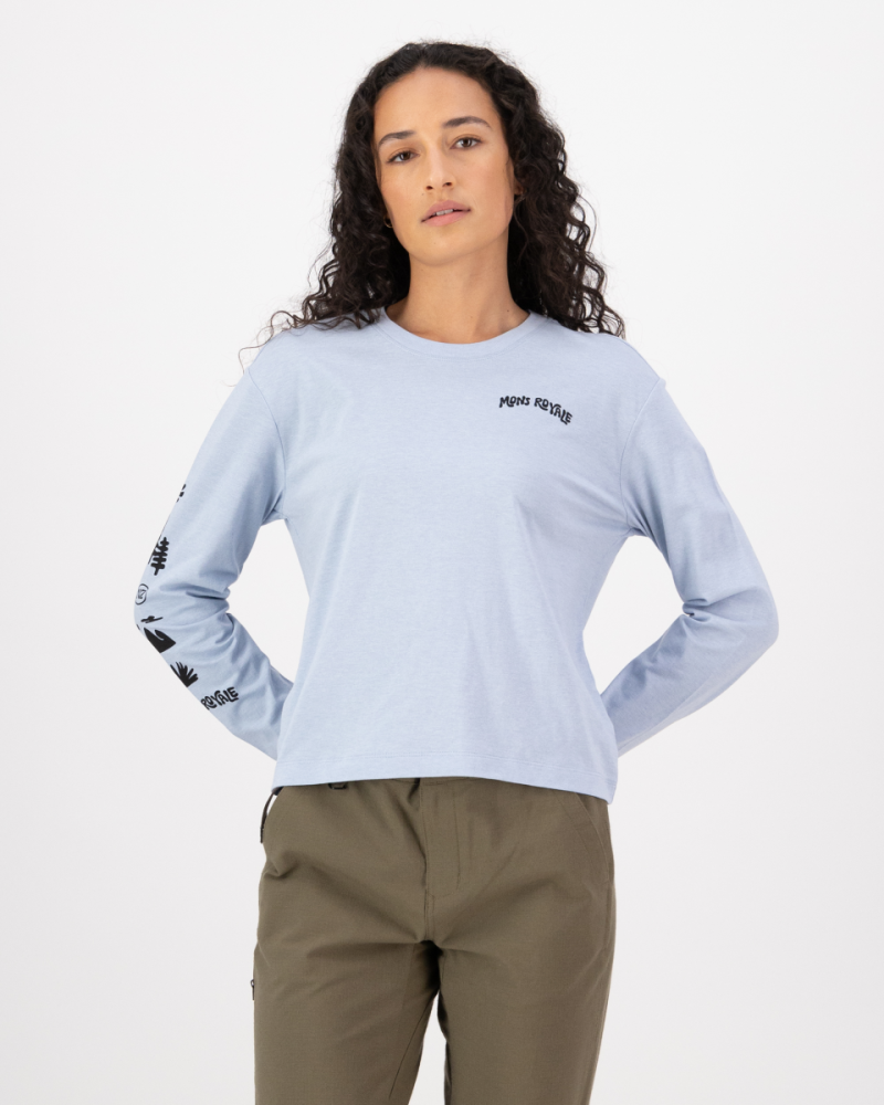 Mons Royale Yonder Merino Organic Cotton Long Sleeve, Frost, Grösse M