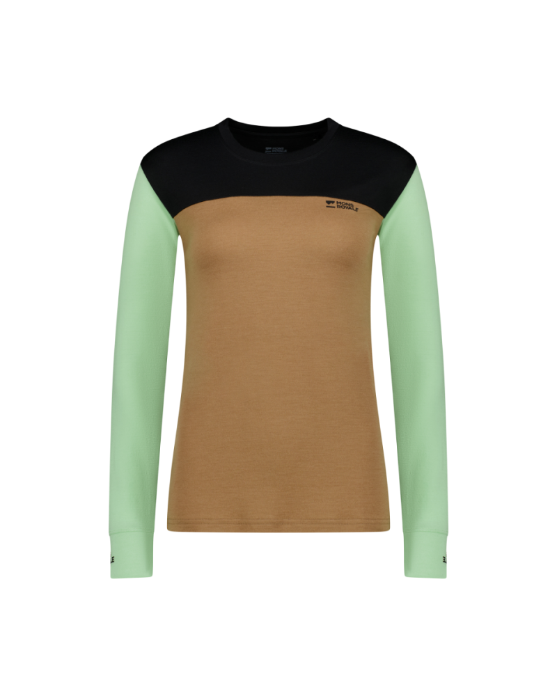 Mons Royale Yotei Merino Long Sleeve, Matcha / Toffee / Black, Grösse M