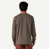 Patagonia M's L/S Shop Sticker Pocket Responsibili-Tee, Marlow Brown, S