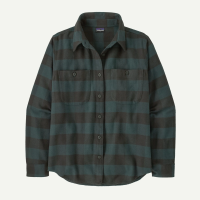 Patagonia W's Fjord Flannel Shirt, Buffalo Check: Old Growth Green, M