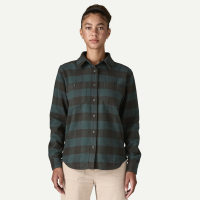 Patagonia W's Fjord Flannel Shirt, Buffalo Check: Old Growth Green, M