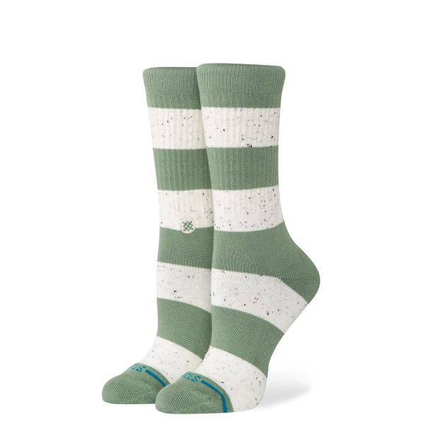 Stance womens nep stripe crew, green