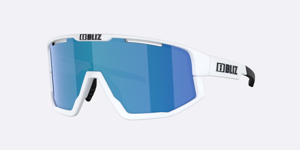 Bliz Fusion, Matte white, Braun Blau