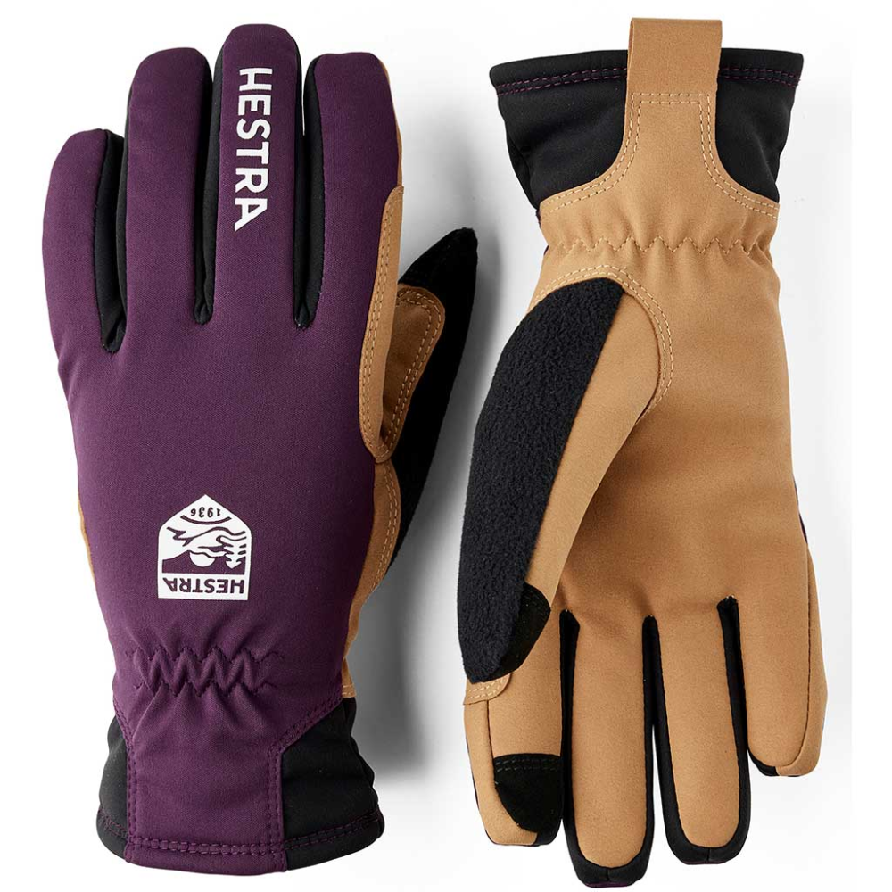 Hestra Women's XC Primaloft 5f, plum/tan, 8