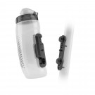 Fidlock TWIST Trinkflasche 590 ml, Set (mit Bottle Connector und Bike Base). Transparent White.