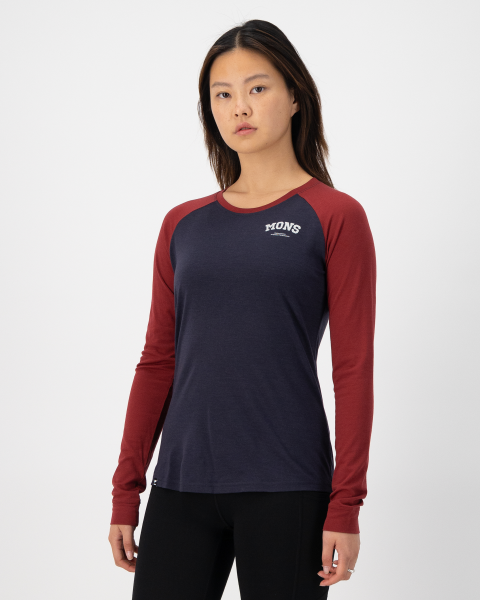 Mons Royale Icon Raglan, Cherry / 9 Iron