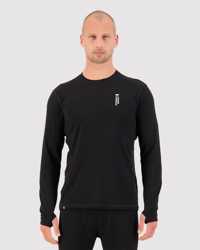 Mons Royale Cascade Merino Flex 200 LS, Black, Grösse S