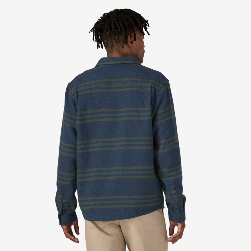 Patagonia M's Fjord Flannel Shirt, Treelined: Smolder Blue, S