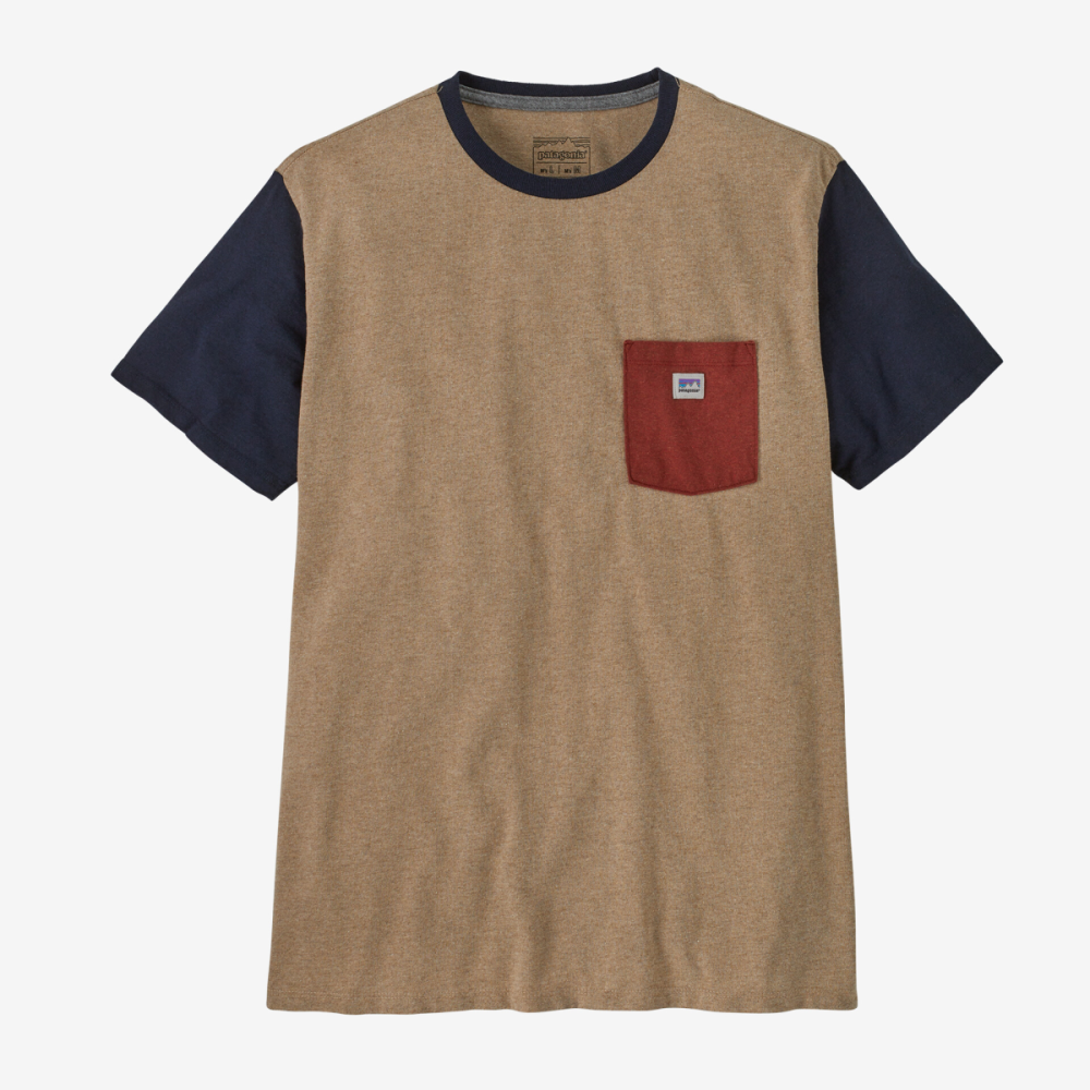 Patagonia Shop Sticker Pocket Responsibili-Tee, Grayling Brown, XL