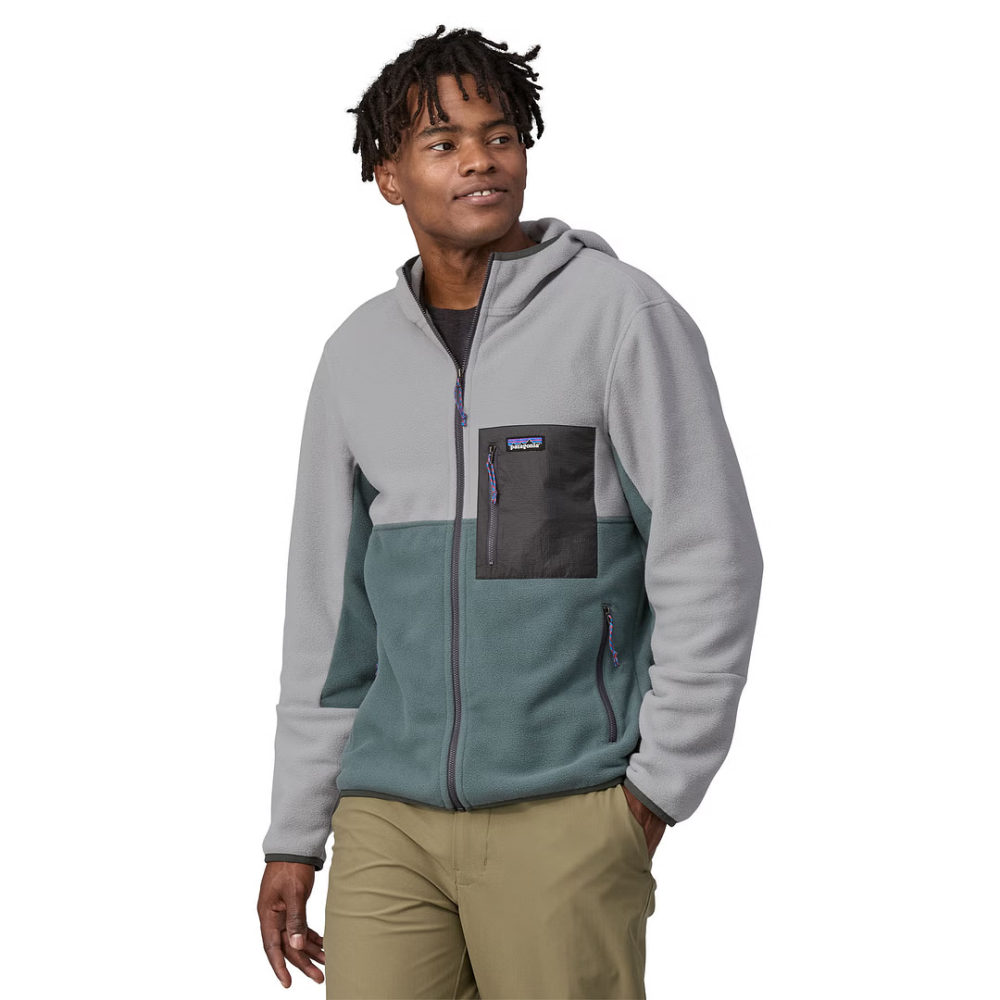 Patagonia M's Microdini Hoody, Nouveau Green w/Salt Grey, XL