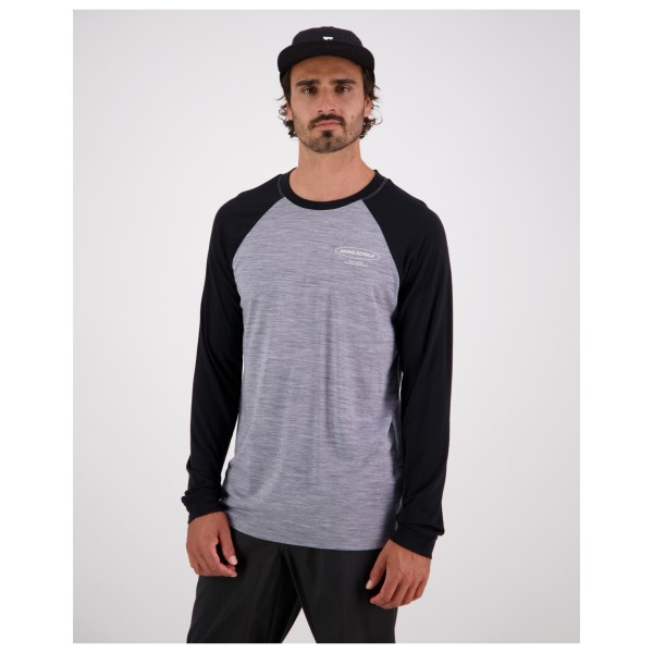 Mons Royale Icon Raglan, Grey Heather / Black