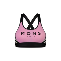 Mons Royale Stella X-Back Bra, Pink Stripe, Grösse L