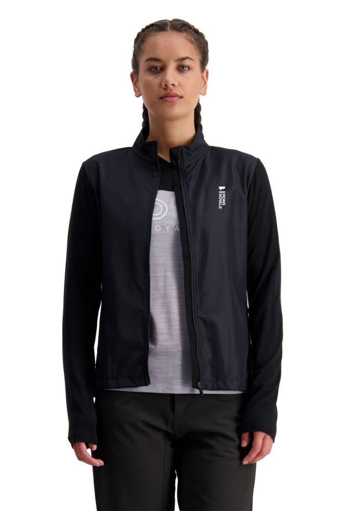 Mons Royal Redwood Wind Jersey Black,  S Womens